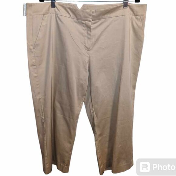 ATTENTION women's khaki capri pants size 18 stretchy modern fit w-152 - Picture 1 of 4